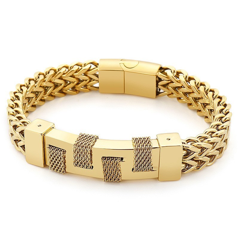 Fashion Street Curved Brand Woven Titanium Bracelet For Men Fashion Street Curved Brand Woven Titanium Bracelet For Men