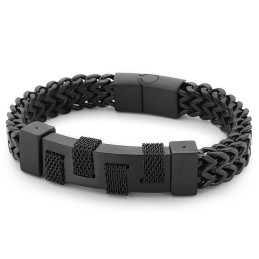 Fashion Street Photography Curved Brand Woven Titanium Bracelet For Men