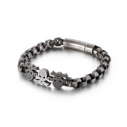 Fashion Street Style Hip-Hop Skull Men's Titanium Bracelet