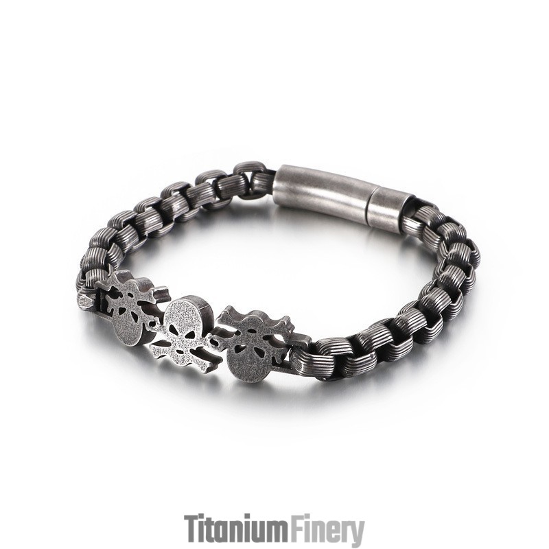 Fashion Street Style Hip-Hop Skull Men's Titanium Bracelet Fashion Street Style Hip-Hop Skull Men's Titanium Bracelet