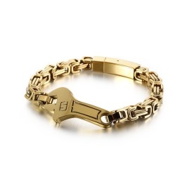 Cool Wrench Back Type Curved Plate Men's Titanium Bracelet