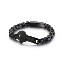 Cool Wrench Back Type Curved Plate Men's Titanium Bracelet
