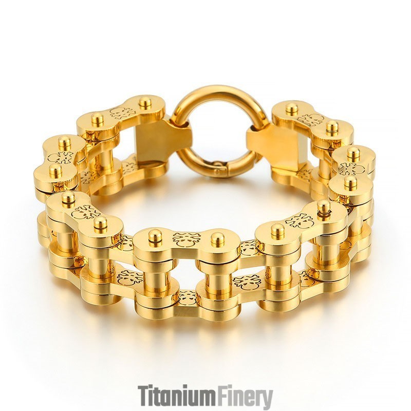 Fashion Rock Hip-Hop Style Pirate Pattern Men's Titanium Bicycle Bracelet Fashion Rock Hip-Hop Style Pirate Pattern Men's Titanium Bicycle Bracelet