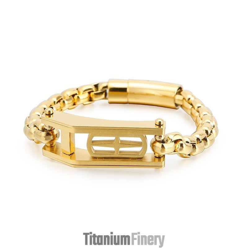 Rock Hip-Hop Cross Hollow Square Men's Titanium Bracelet Rock Hip-Hop Cross Hollow Square Men's Titanium Bracelet