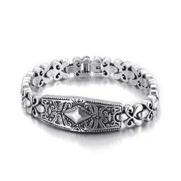 Fashion Flower Bay Brand Diamond-Shaped Titanium Bracelet For Men