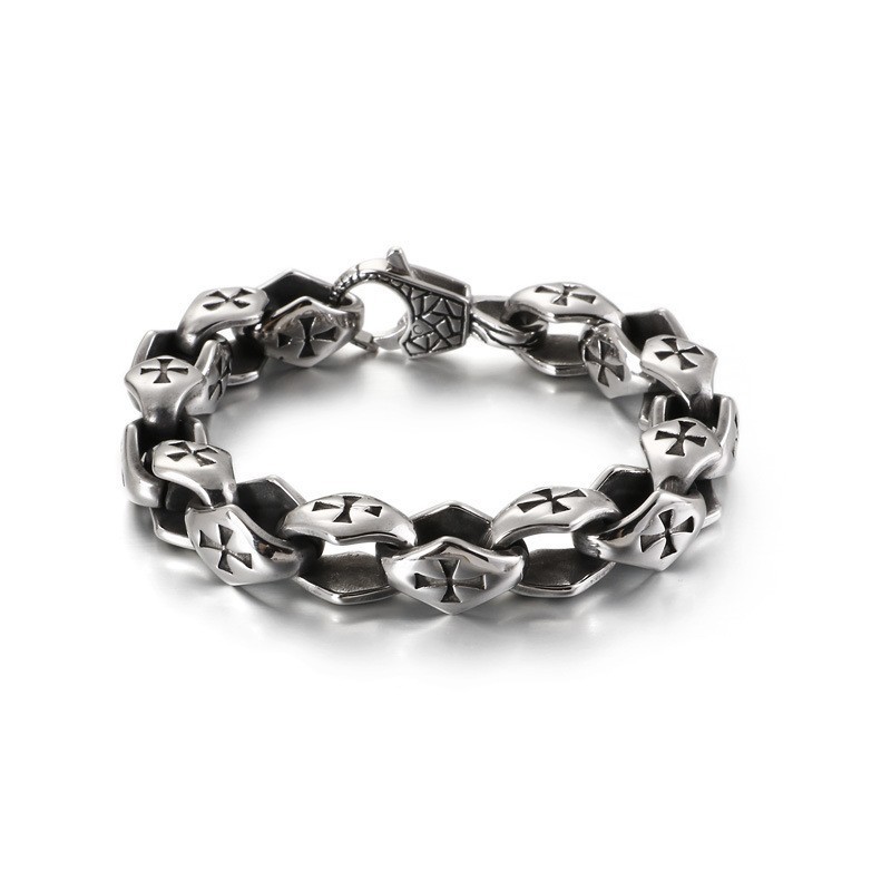 Cross Hollow Men's Titanium Bracelet Cross Hollow Men's Titanium Bracelet