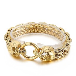 Cool Fashion Chic Style Skull Titanium Bracelet For Men