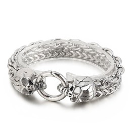 Cool Fashion Chic Style Skull Titanium Bracelet For Men