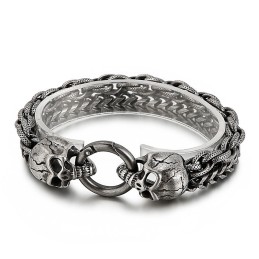 Cool Fashion Chic Skull Titanium Bracelet For Men