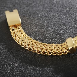 Street Cool Double Keel Gold Men's Titanium Bracelet