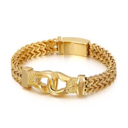 Street Cool Double Keel Gold Men's Titanium Bracelet