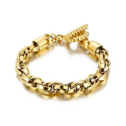 Cool Fashion Skull Clasp Titanium Bracelet For Men