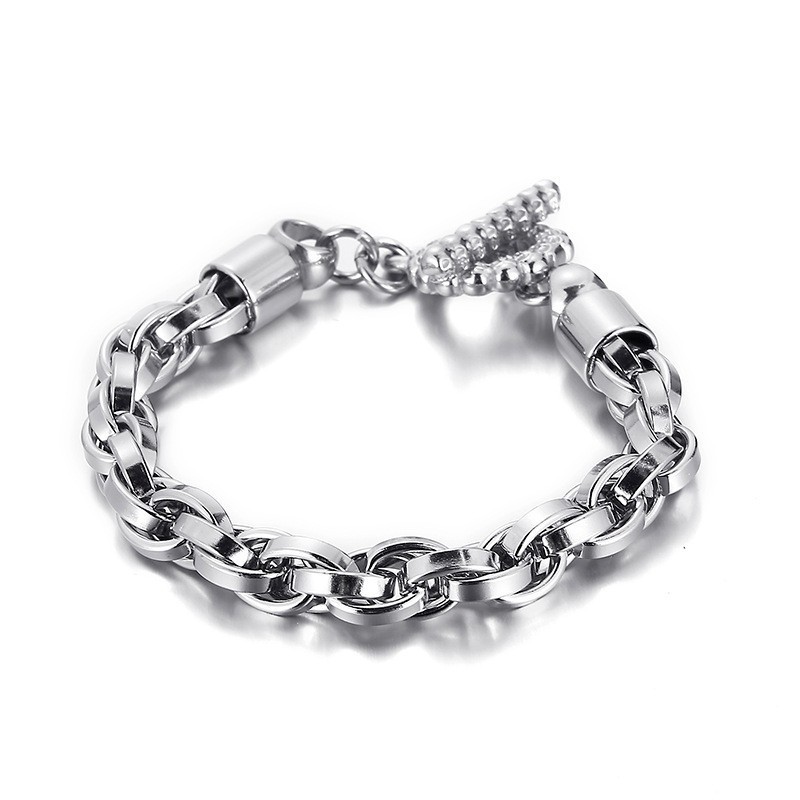 Cool Fashion Skull Clasp Titanium Bracelet For Men