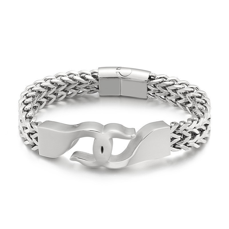 Cross Hook Titanium Bracelet For Men With Accessories