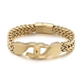 Cross Hook Titanium Men's Bracelet With Accessories