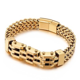 Double Layer Double Row Titanium Bracelet For Men
