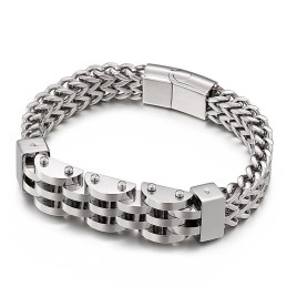 Double Layer Double Row Titanium Bracelet For Men