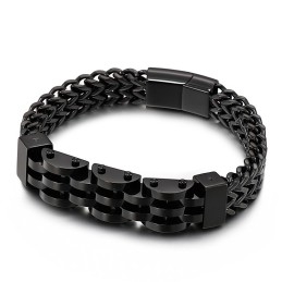 Double Layer Double Row Titanium Bracelet For Men