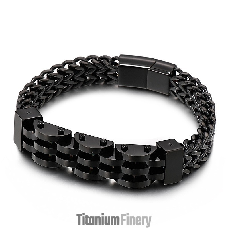 Double Layer Double Row Titanium Bracelet For Men Double Layer Double Row Titanium Bracelet For Men