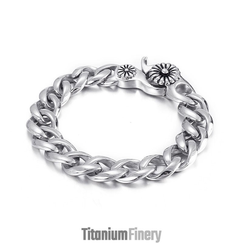 Popular Chic Style Snail Buckle Titanium Bracelet For Men Popular Chic Style Snail Buckle Titanium Bracelet For Men
