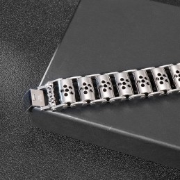 Cool Men's Wolf Head Biker Titanium Bracelet
