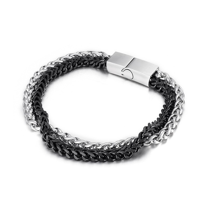 Fashion Cool Chic Men's Double Layer Titanium Bracelet Fashion Cool Chic Men's Double Layer Titanium Bracelet