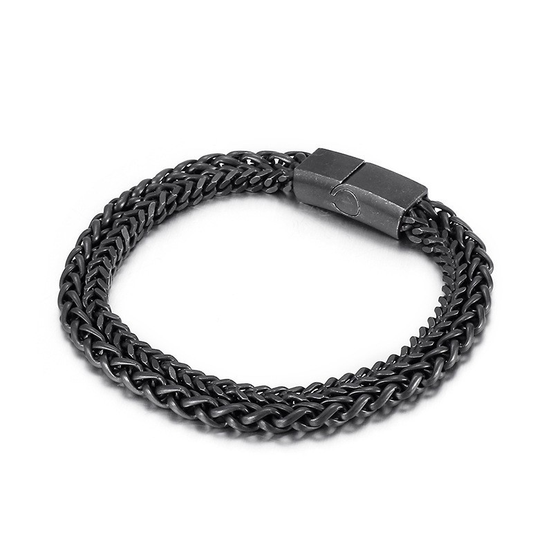 Cool Chic Men's Double Layer Titanium Bracelet Cool Chic Men's Double Layer Titanium Bracelet
