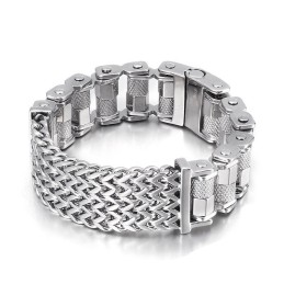Popular All Steel Biker Strap Men's Titanium Bracelet