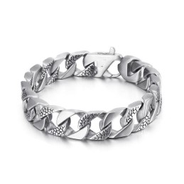 Cool Men's Titanium Bracelet With Snake Pattern