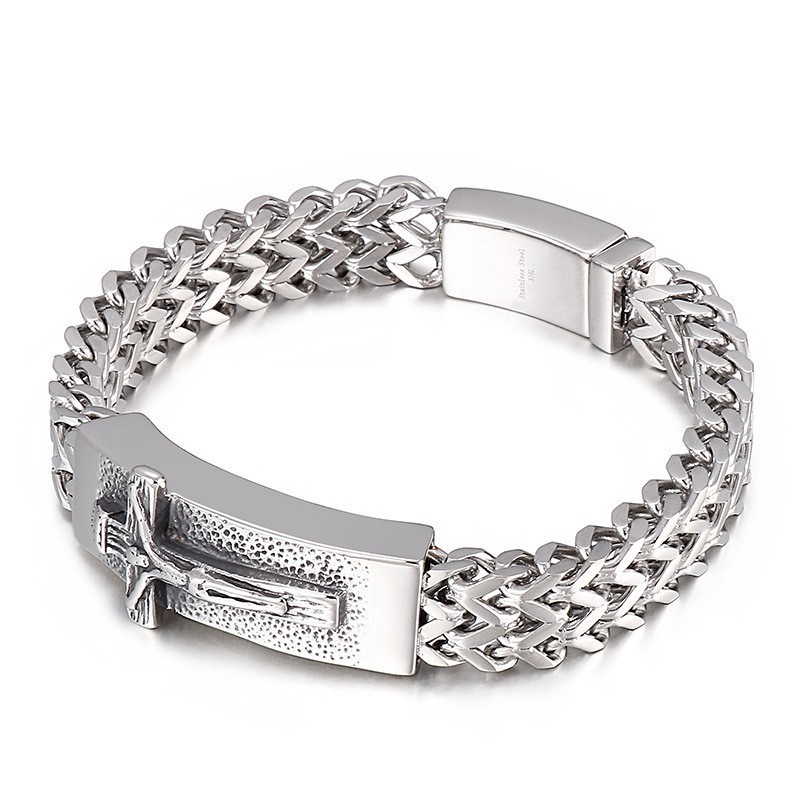 Hip Hop Cross Men's Titanium Bracelet
