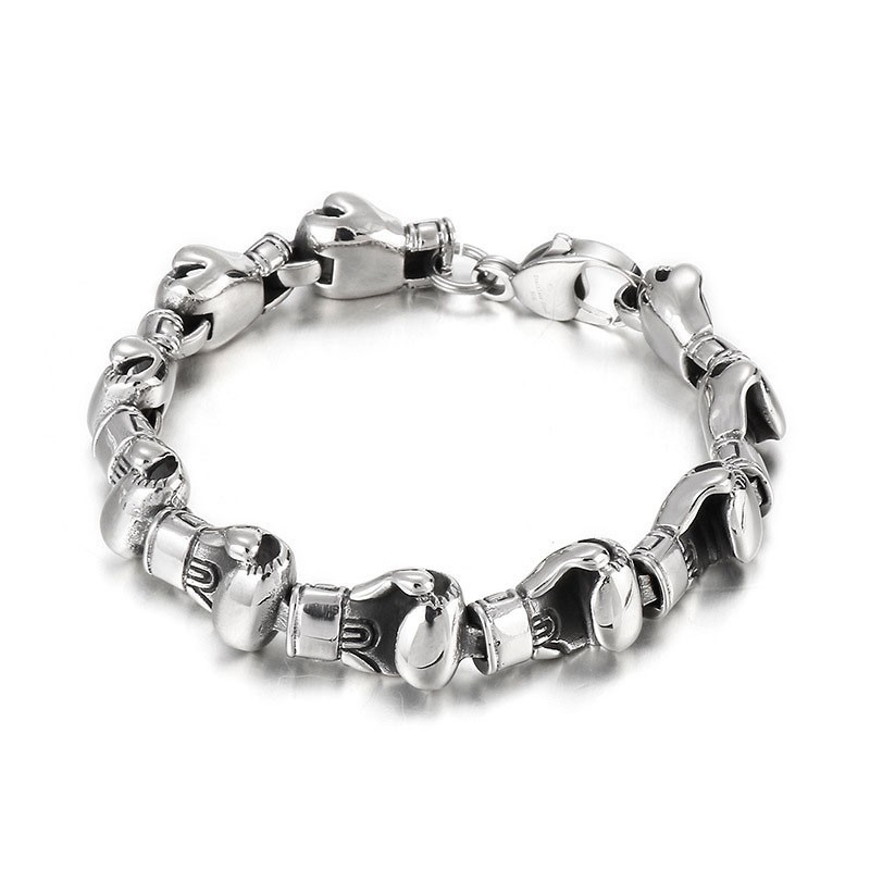 Cool Hip Hop Boxing Men's Titanium Bracelet Cool Hip Hop Boxing Men's Titanium Bracelet