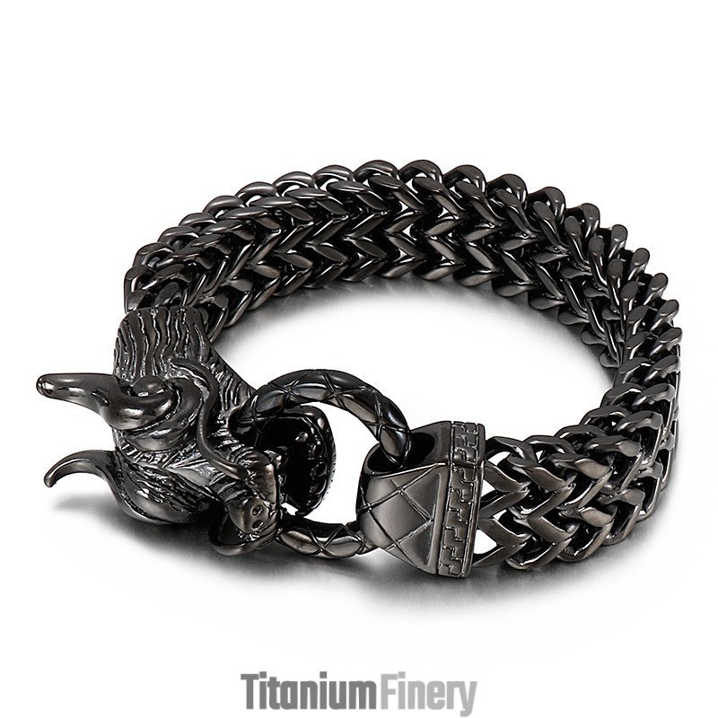 New Cool Men's Titanium Bracelet With Dragon Head New Cool Men's Titanium Bracelet With Dragon Head