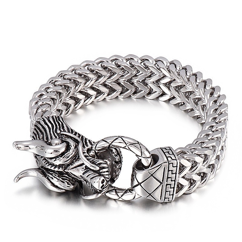 New Cool Men's Titanium Bracelet With Dragon Head New Cool Men's Titanium Bracelet With Dragon Head