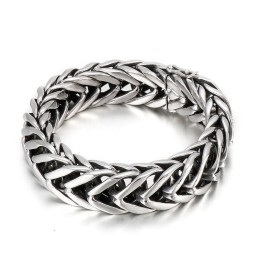 Cool Chic Style Single Layer V Men's Titanium Bracelet