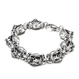 Popular Fashion Skull Head Ghost Head Men's Titanium Bracelet