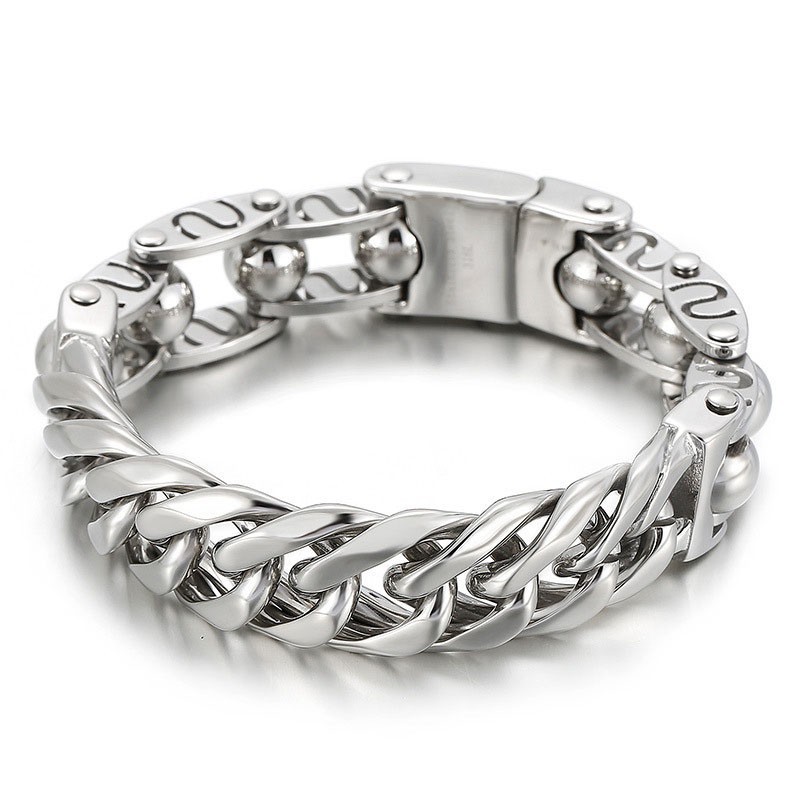 Fashion Round Beads Chic Style Men's Titanium Bracelet