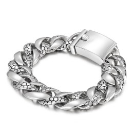 Popular Snake Pattern Titanium Bracelet For Men