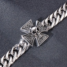 Cool Men's Cross Skull Bracelet