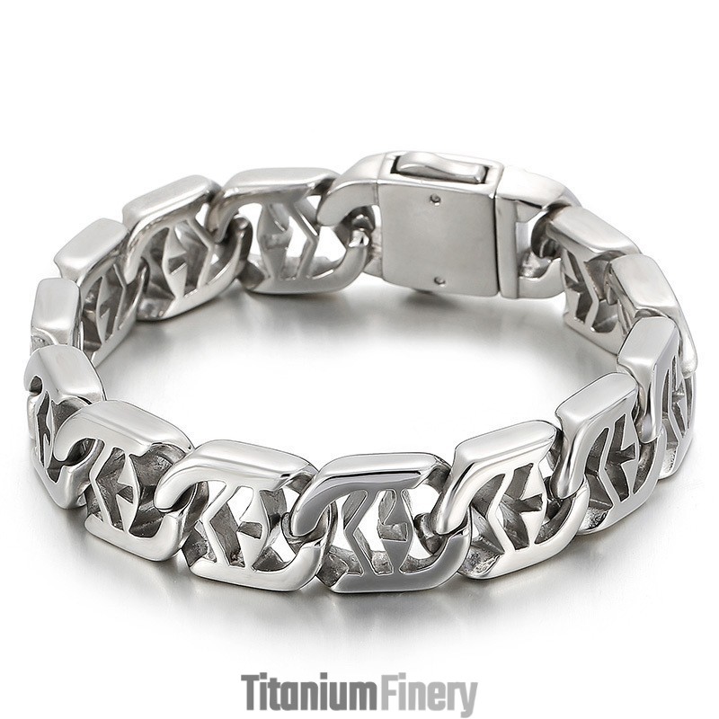 Cross Hollow Chic Style Men's Titanium Bracelet Cross Hollow Chic Style Men's Titanium Bracelet