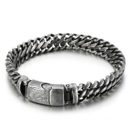 Cool Simple Mesh Titanium Snap Men's Bracelet Accessories