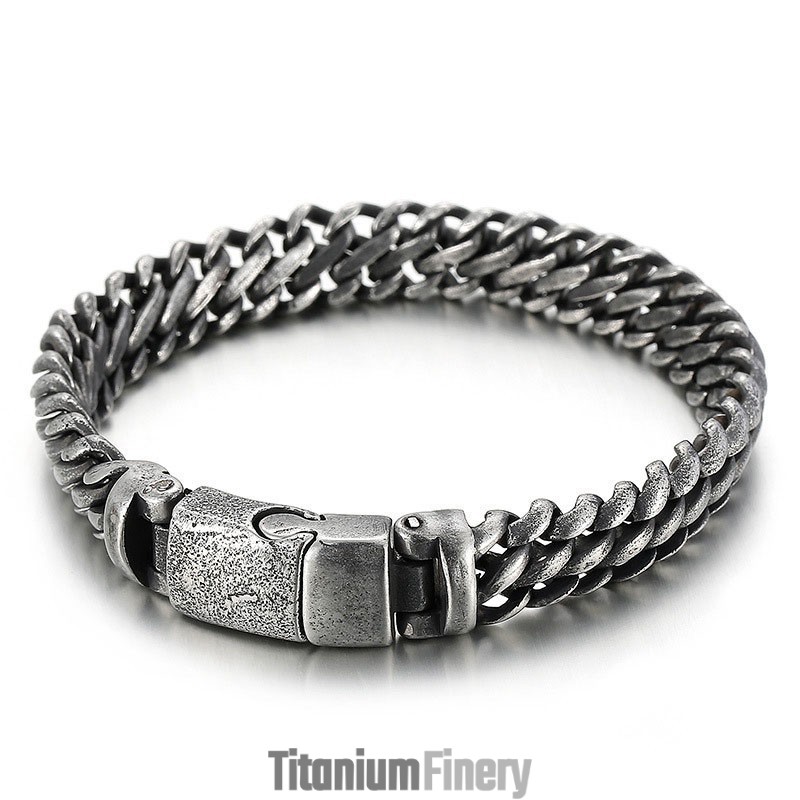 Cool Simple Mesh Titanium Snap Men's Bracelet Accessories