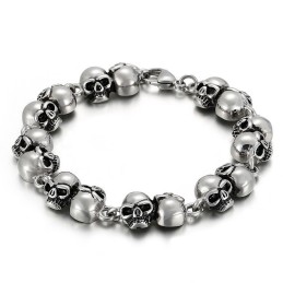 Fashion Men's Titanium Skull Bracelet