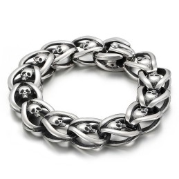 Fashion Men's Titanium Skull Bracelet