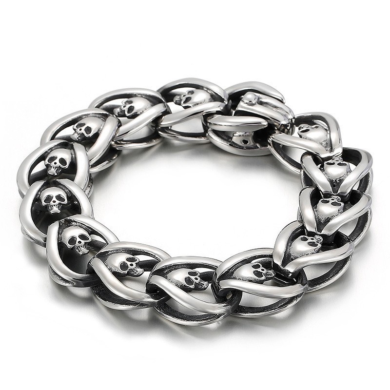 Fashion Men's Titanium Skull Bracelet Fashion Men's Titanium Skull Bracelet