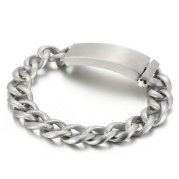 Street Cool Men's Titanium Bracelet With Sand Finish
