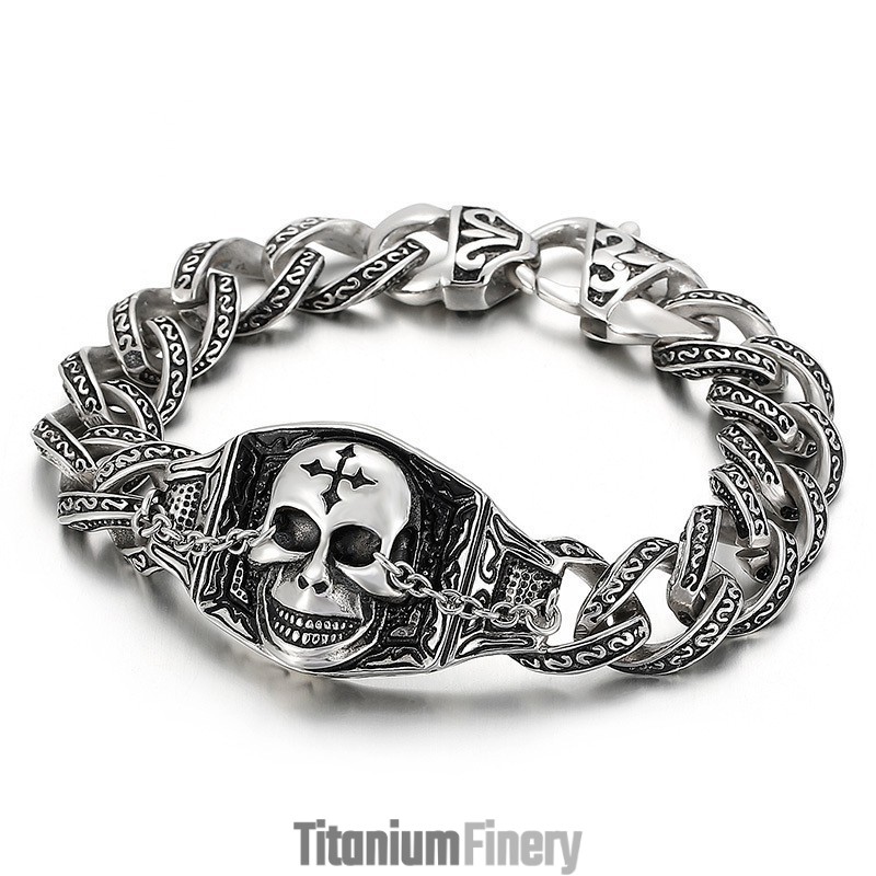 Titanium Skull Men's Bracelet Titanium Skull Men's Bracelet