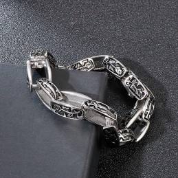 Patterned Titanium Bracelet Hipster Men's Fashion Accessory