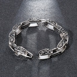 Patterned Titanium Bracelet Hipster Men's Fashion Accessory