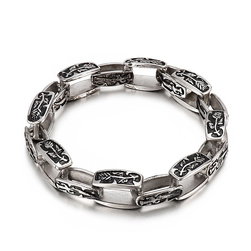 Patterned Titanium Bracelet Hipster Men's Fashion Accessory Patterned Titanium Bracelet Hipster Men's Fashion Accessory