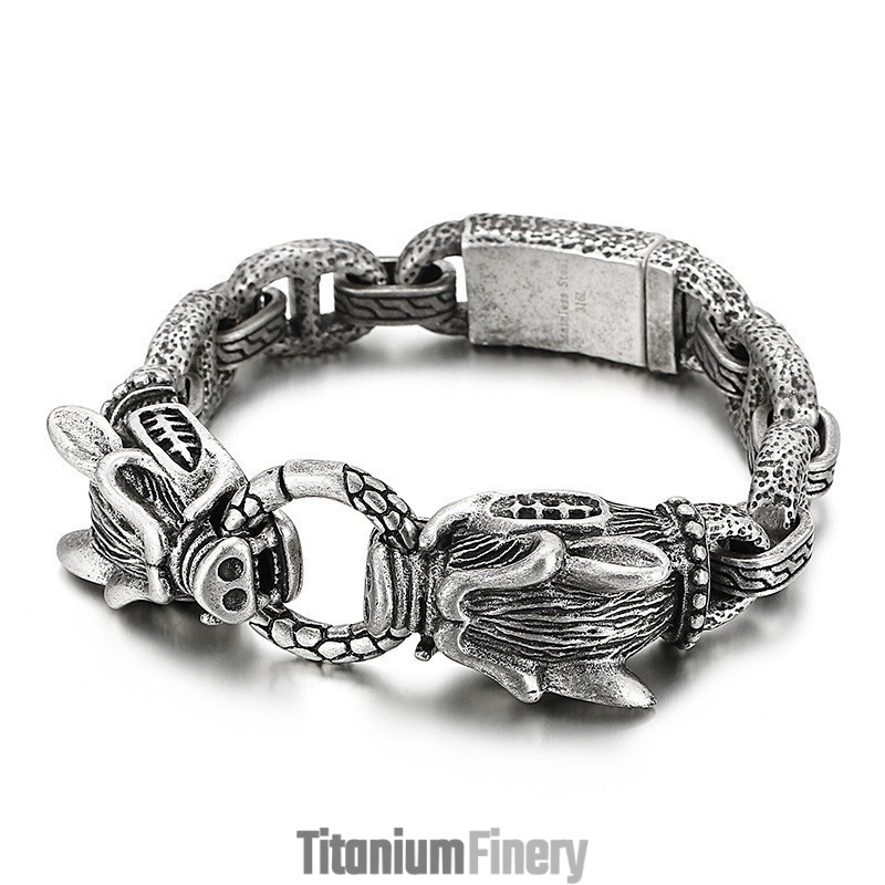 Chic Style Bracelet Titanium Wild Boar Bracelet For Men Chic Style Bracelet Titanium Wild Boar Bracelet For Men